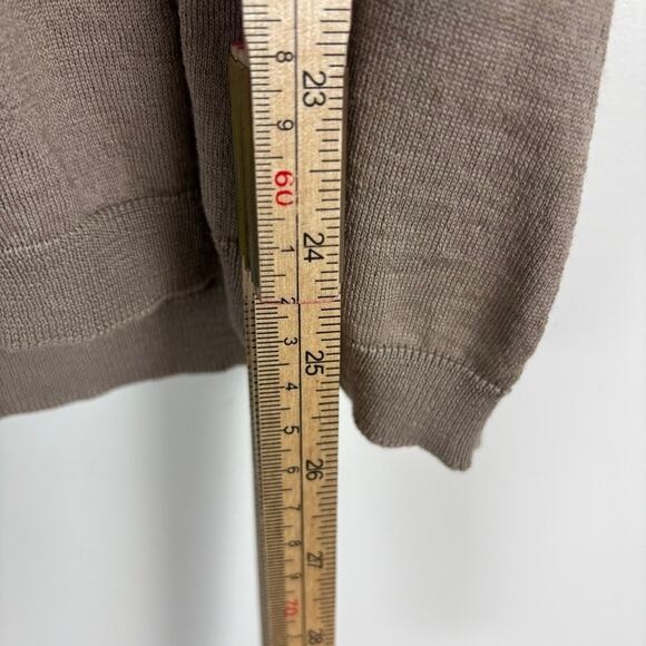 Vintage Burberry Ruffle Zip Sweater Merino Wool Silk S - Picture 11 of 12